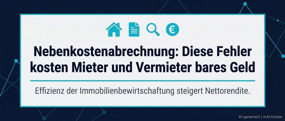 Nebenkostenabrechnung: Diese Fehler kosten Mieter und Vermieter bares Geld – Immobilienmarkt Deutschland | KI-generiert mAI Estate