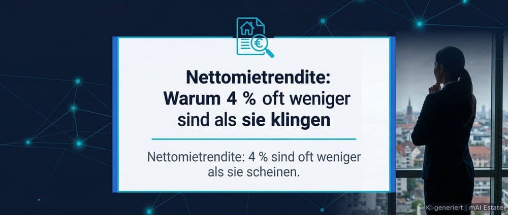 Nettomietrendite: Warum 4 % oft weniger sind als sie klingen – Immobilienmarkt Deutschland | KI-generiert mAI Estate