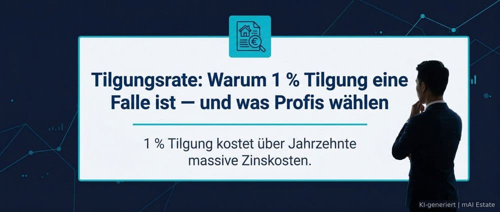 Tilgungsrate: Warum 1 % Tilgung eine Falle ist — und was Profis wählen – Immobilienmarkt Deutschland | KI-generiert mAI Estate