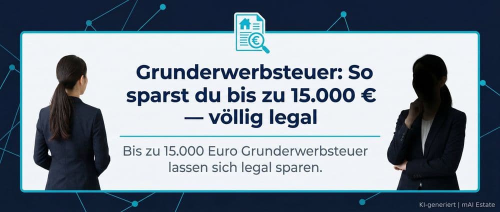 Grunderwerbsteuer: So sparst du bis zu 15.000 € — völlig legal – Immobilienmarkt Deutschland | KI-generiert mAI Estate