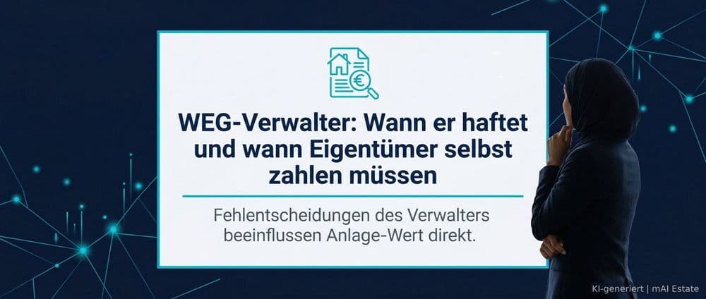 WEG-Verwalter: Wann er haftet und wann Eigentümer selbst zahlen müssen – Immobilienmarkt Deutschland | KI-generiert mAI Estate