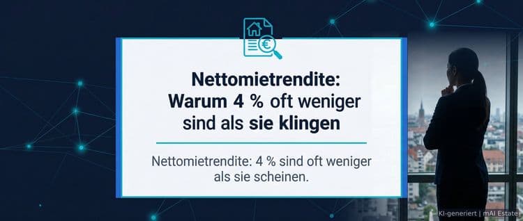 Nettomietrendite: Warum 4 % oft weniger sind als sie klingen – Immobilienmarkt Deutschland | KI-generiert mAI Estate