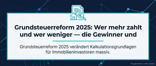 Grundsteuerreform 2025: Wer mehr zahlt und wer weniger — die Gewinner und Verlierer – Immobilienmarkt Deutschland | KI-generiert mAI Estate
