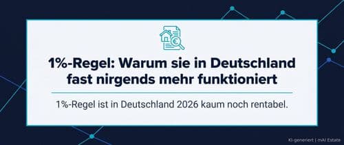 1%-Regel: Warum sie in Deutschland fast nirgends mehr funktioniert – Immobilienmarkt Deutschland | KI-generiert mAI Estate