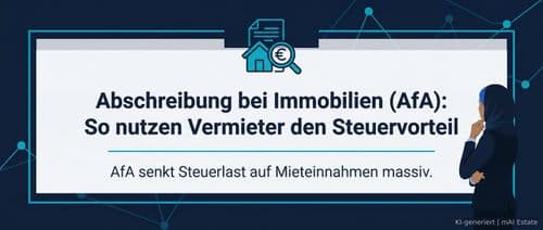 Abschreibung bei Immobilien (AfA): So nutzen Vermieter den Steuervorteil – Immobilienmarkt Deutschland | KI-generiert mAI Estate