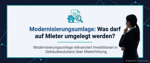 Modernisierungsumlage: Was darf auf Mieter umgelegt werden? – Immobilienmarkt Deutschland | KI-generiert mAI Estate