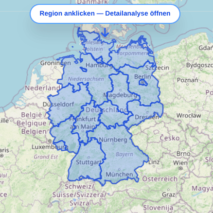 Interaktive Deutschlandkarte mit Regionsauswahl