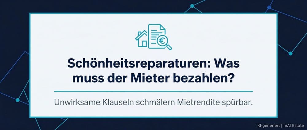 Schönheitsreparaturen: Was muss der Mieter bezahlen? – Immobilienmarkt Deutschland | KI-generiert mAI Estate