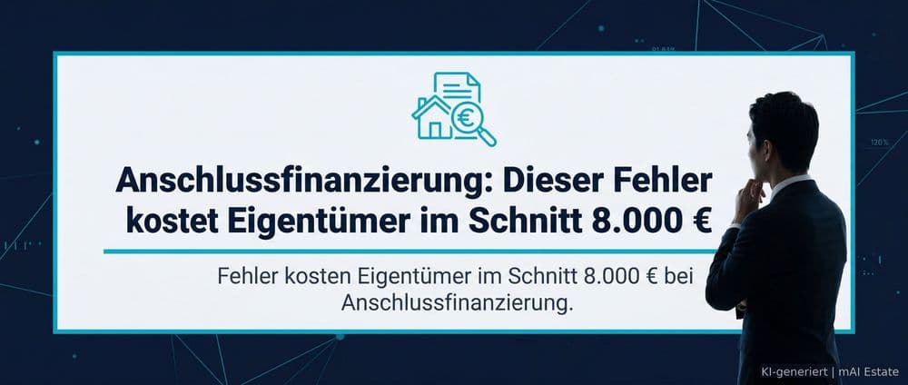 Anschlussfinanzierung: Dieser Fehler kostet Eigentümer im Schnitt 8.000 € – Immobilienmarkt Deutschland | KI-generiert mAI Estate